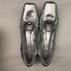 Reformation Silver Ballet Flats